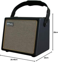 Coolmusic 30W Hordozható Gitárerősítő - Bluetooth Kapcsolat, Mikrofon Bemenet, Akkumulátoros, Fa Ház, Visszhang Effekt, Gitár és Billentyű K 8