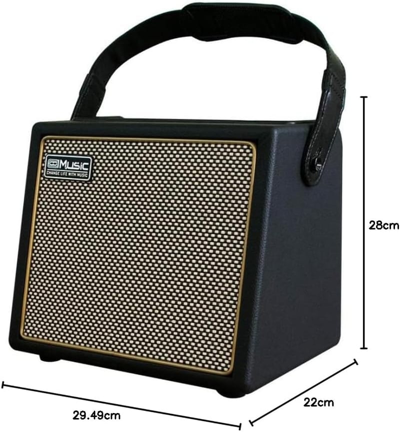 Coolmusic 30W Hordozható Gitárerősítő - Bluetooth Kapcsolat, Mikrofon Bemenet, Akkumulátoros, Fa Ház, Visszhang Effekt, Gitár és Billentyű K