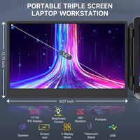 SMISEACOW 14" FHD IPS Hordozható Monitor Laptophoz, Telefonhoz, Játékkonzolhoz 2