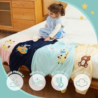 COOKY.D Unisex Baba Hálózsák Lábrésszel - Négyévszakos 2.0 Tog Zsiráf Mintás Hordható Takaró Zöld Színben, Könnyű Pelenkázással (S/1-3 Év) 6