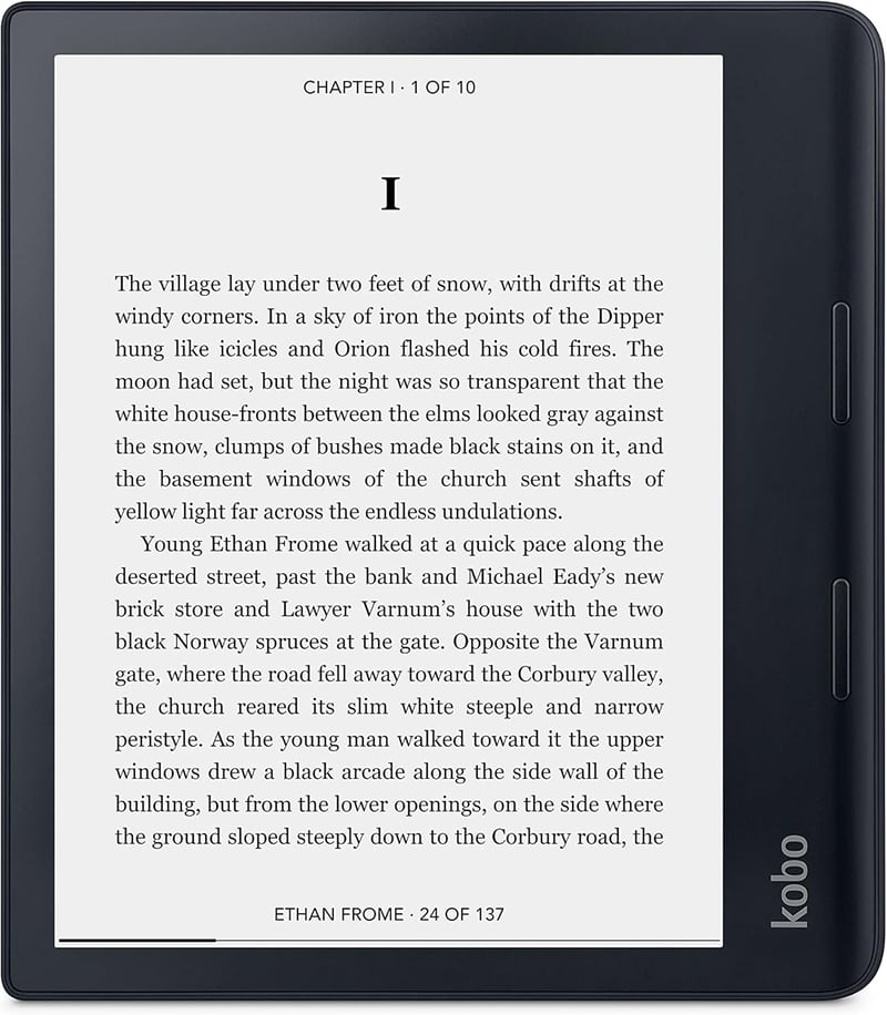 Kobo Sage E-könyv Olvasó - 8" HD Érintőkijelző, Vízálló, 32GB, Állítható Fényerő, Kék Fény Szűrő, Bluetooth, WiFi, E Ink Carta Technológia