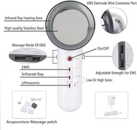 EMS Ultrahangos Cellulit Masszírozó, Fogyasztó, Vízálló, LED Fényterápiával 6