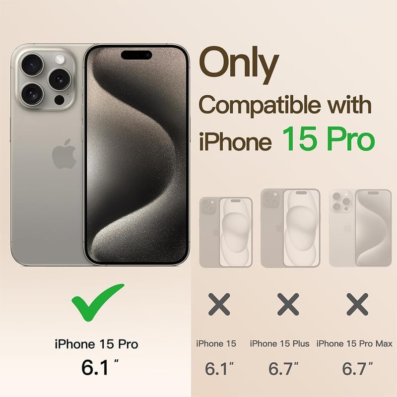 CaseLover iPhone 15 Pro arany mágneses nyakpántos tok, ütésálló kameravédelem