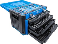 BGS 74000 Profi Dugókulcs Készlet 300 Részes - 1/4", 3/8", 1/2" Hajtásméretekkel, Metrikus és Colos Méretekkel, Króm Kivitel, Gumi Markolatt 1