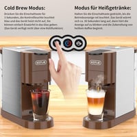 KOTLIE AC-513HF 5 az 1-ben Multifunkciós Kávéfőző - Kompatibilis A Modo Mio/NES/DG/Őrölt Kávé/ESE Kapszulákkal, 800ml Víztartály, Barna 3