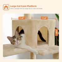 PAWZ Road 143cm-es Luxus Macskabútor Fémhálós Függőággyal és 2 Odúval 6