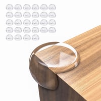 Protecții colțuri masă Jewan, set 29 bucăți, transparente, autoadezive, protecție pentru copii, set incomplet 1