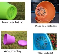 TSKDKIT 20 cm Nagy Műanyag Virágcserép Alátéttel - Öntözőrendszeres Virágtartó, 17,5 Literes, Vastag Falú, Beltéri és Kültéri Növényekhez (6 2
