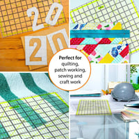 ANSIO 12,5" Átlátszó Patchwork Vonalzó Fekete-Neon Ráccsal 5