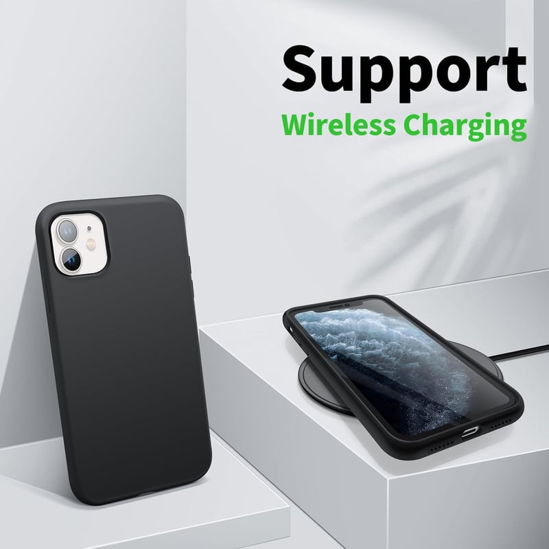 iPhone 11 prémium szilikon tok, fekete - AUKASE ütésálló védőtok kameraperemmel