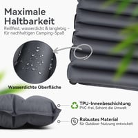 Hikenture Ultrakönnyű Dupla Kempingmatrac - 200x140x10cm Felfújható Matrac 2 Személynek, Beépített Lábpumpával, Túrázáshoz, Kempingezéshez,  3