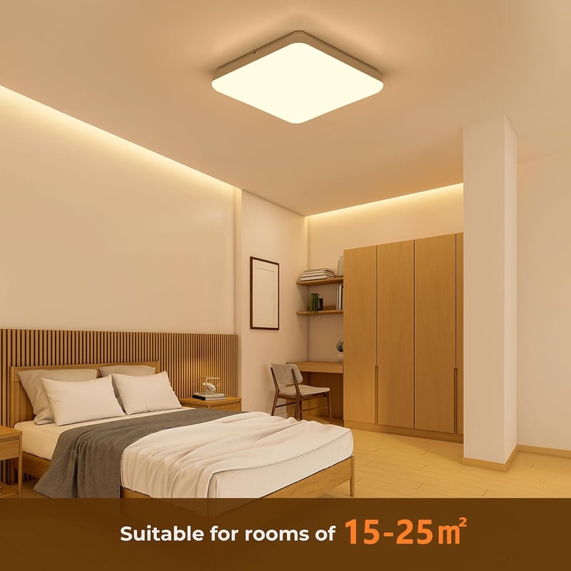 BLNAN LED Mennyezeti Lámpa 36W - Távirányítós, Szabályozható Fényerejű, IP54 Vízálló, 3000K-6500K, 3600lm, Modern Fehér, 35cm