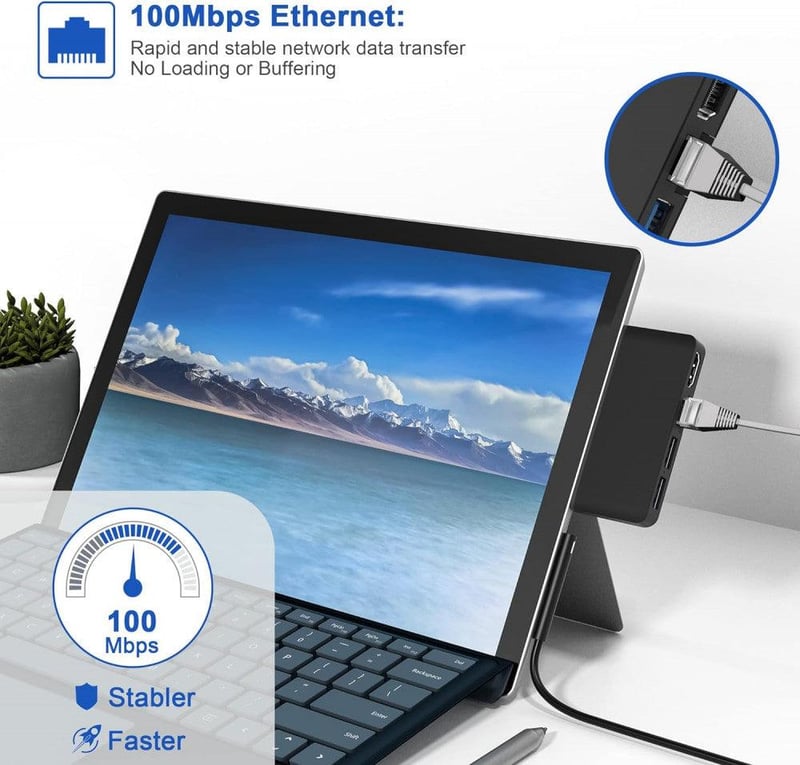 Yeemie Pro Surface Pro 8 Dokkoló - 4K HDMI, Ethernet, USB és TF Kártyaolvasó
