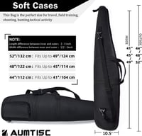 AUMTISC Taktikai Fegyvertáska 112/122/132 cm - Puska Tok Párnázott Nylon Anyagból, Vállpánttal és Kiegészítő Zsebekkel, Vadászathoz 2