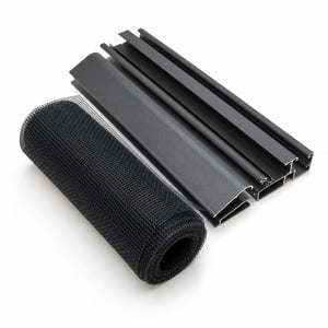 Windhager Flexi Fit sieťka proti hmyzu na okno 130x150 cm antracitová s teleskopickým rámom bez vŕtania — malá trhlina na sieťke (Outlet)