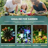 GIGALUMI 12 db-os színváltós LED napelemes kerti lámpa szett, rozsdamentes acél 2