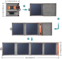 Hordozható 14W-os vízálló napelem töltő USB-vel, iPhone és más okostelefonokhoz 7
