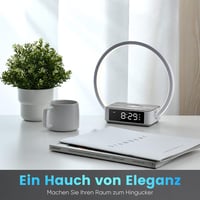 WILIT LED éjjeli lámpa 10W vezeték nélküli töltővel, ébresztő funkcióval, 3 fényerőszinttel - szürke 7
