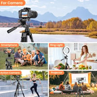 Nineigh 190 cm Alumínium Kamera Állvány - Okostelefonhoz, DSLR-hez, 360° Panoráma Fejjel, Távirányítóval, Vízszintes Fotózáshoz, Utazáshoz,  7