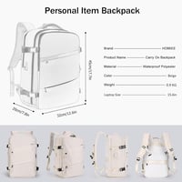 HOMIEE Női Utazó Hátizsák, 15,6" Laptoptartós Kézipoggyász Lufthansa Repülőre 8