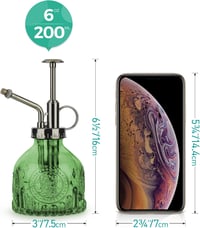 T4U Vintage Üveg Növénypermetező 200ml - Zöld Pumpás Spriccelő Kanna Szobanövényekhez, Szukkulensekhez 6