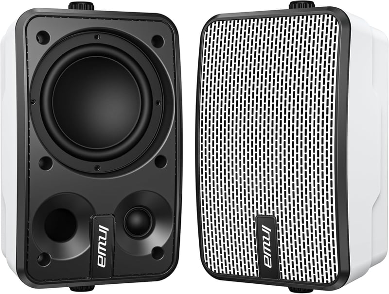Inwa Bluetooth Kültéri Hangszóró Szett, 400W, IPX5 Vízálló, Vezeték Nélküli Hangrendszer Kertbe és Teraszra, 2 db, Sync Speaker Funkcióval, 