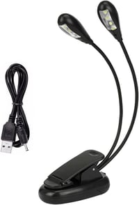 CAM2 Kottaállvány LED Lámpa 8 LED-del, 2 Fokozatú Állítható Fényerő, USB Kábellel, Zongoraállványhoz, Íróasztalhoz Használható Flexibilis Ha 1