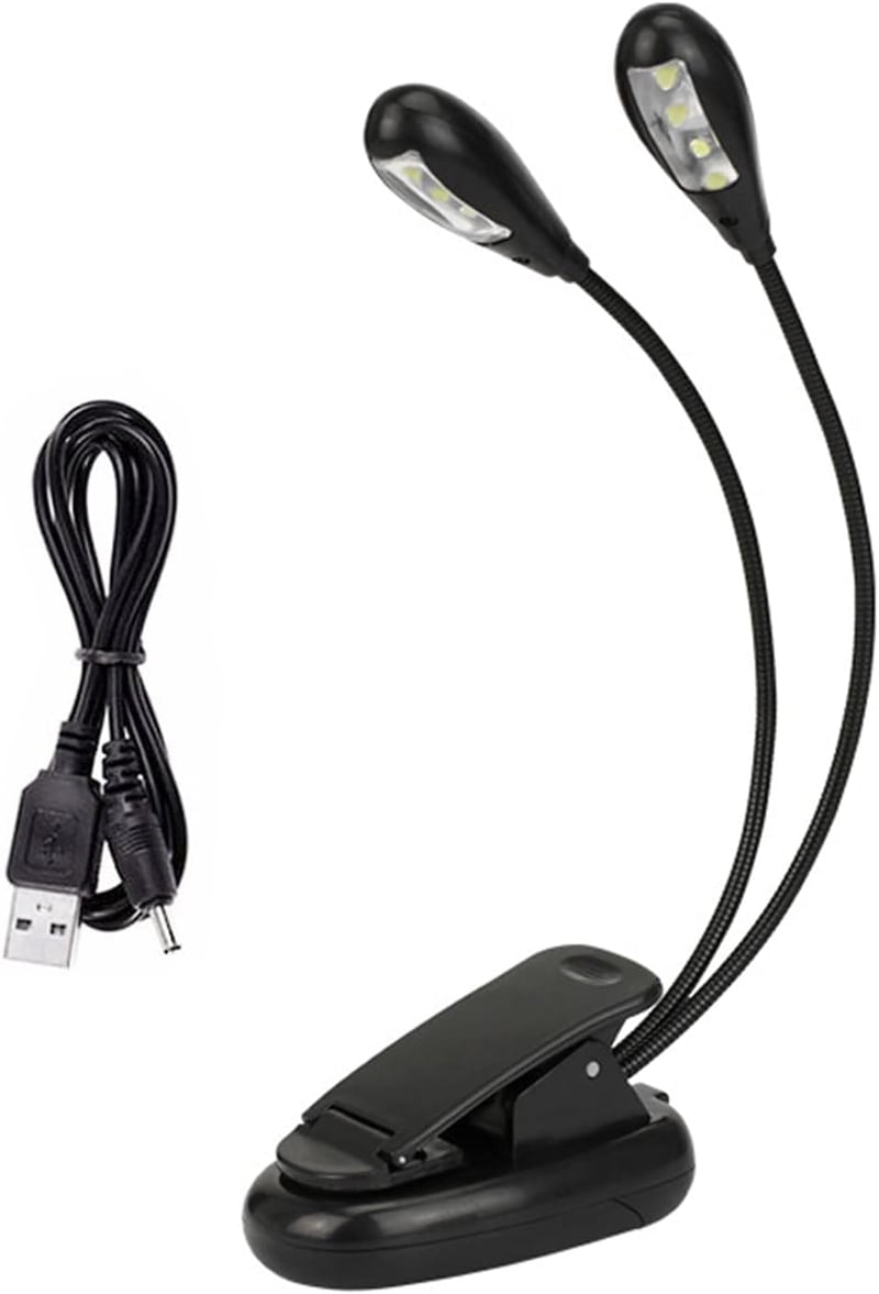 CAM2 Kottaállvány LED Lámpa 8 LED-del, 2 Fokozatú Állítható Fényerő, USB Kábellel, Zongoraállványhoz, Íróasztalhoz Használható Flexibilis Ha