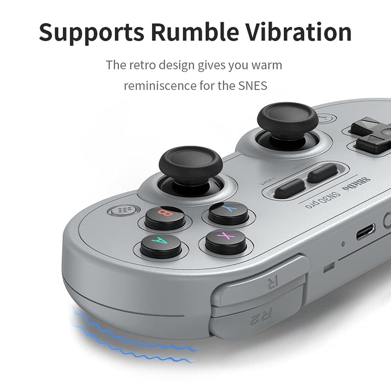 8bitdo SN30 PRO Bluetooth Játékvezérlő - Hall-Effekt Joystick, Vezeték Nélküli Gamepad Switch, PC, Android, macOS, Steam, Raspberry Pi Kompa
