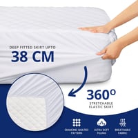Utopia Bedding Fehér Steppelt Matracvédő 90x190 cm - Mély Zsebes, 38 cm-ig Nyújtható 3