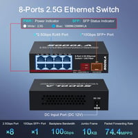 SODOLA 8 portos 2.5 Gbps hálózati switch, 10G SFP+ port, 100 Gbps kapacitás, fémházas 2