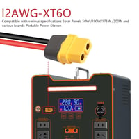 Napelem XT60 Csatlakozó Kábel 12AWG 60cm - Napenergia Adapter 5