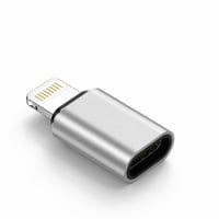 Gaef USB-C na Lightning adapter za iPhone 14 13 12 11 XS XR X 7 6 SE i iPad uređaje, brzo punjenje i prijenos podataka, aluminij, srebrni, 1 kom. 2