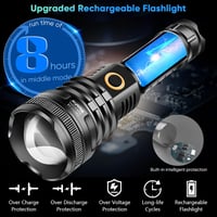 XHP90 LED zseblámpa, 90000 lumen, USB tölthető, vízálló, 5 üzemmód, 4800mAh akku 5
