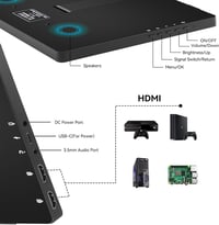 Pisichen 10.1" Hordozható Monitor - Full HD 1920x1200 IPS Kijelző, HDMI és USB-C Csatlakozás, Beépített Hangszórók, Laptop, PC, PS4/5, Xbox  5