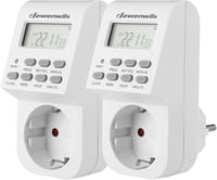 DEWENWILS Digitális Időzítő Konnektor - 20 Programozható Időzítés, LCD Kijelző, Karácsonyi Világításhoz, Háztartási Gépekhez, 3840W, Fehér 1