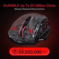 Redragon M913 Impact Elite vezeték nélküli gamer egér, 16000 DPI, 20 programozható gomb, 45 órás akkumulátor, RGB világítás, 12 oldalsó gomb 2