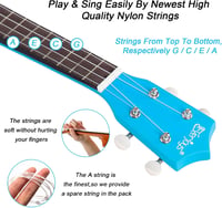 Everjoys Szoprán Ukulele Készlet - 21 Hüvelykes Fekete Hawaii Gitár Kezdőknek 3