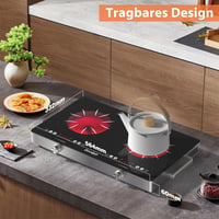 Cooksir Hordozható Üvegkerámia Főzőlap 2 Égővel - 3200W Infravörös Melegítés, Érintő/Gombos Vezérlés, 56cm, Dugós Csatlakozás

AI: I've crea 7