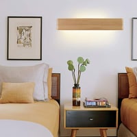 Martll Fa LED Fali Lámpa 52cm - Meleg Fehér Beltéri Világítás Nappaliba, Hálószobába, Folyosóra és Lépcsőhöz - Modern Téglalap Dizájn 2