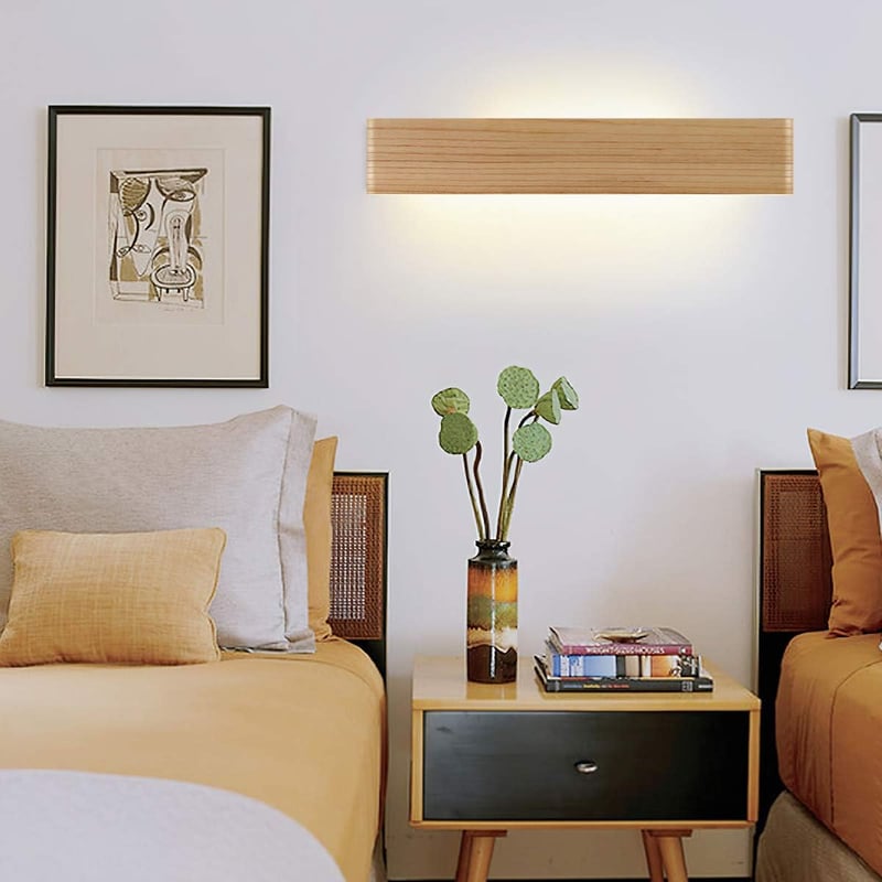 Martll Fa LED Fali Lámpa 52cm - Meleg Fehér Beltéri Világítás Nappaliba, Hálószobába, Folyosóra és Lépcsőhöz - Modern Téglalap Dizájn