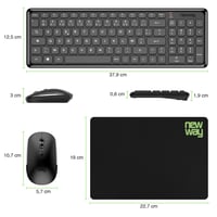 NEWWAY Vezeték Nélküli Billentyűzet és Egér Szett - Fekete, USB és WiFi Csatlakozás, Hordozható, PC Kompatibilis, ON-KM01F Modell 7