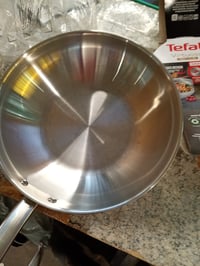 Tefal Virtuoso rozsdamentes acél wok serpenyő 28 cm, bevonat nélküli, indukciós főzőlaphoz is alkalmas, sütőálló 250°C-ig, használt 4