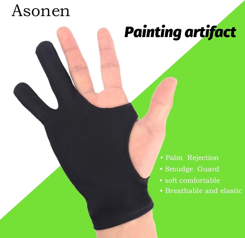 Asonen rajzkesztyű grafikus tablethez, 4 db, vékony, univerzális