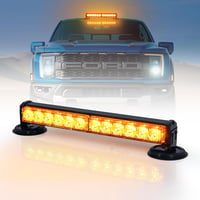 Dinfu 12 Colos LED Figyelmeztető Fénysor - 12V Sárga Villogó Szalag 14 Üzemmóddal - Autó, Teherautó, Traktor Vészjelző Lámpa Szivargyújtós C 1