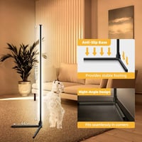 Weilim RGB Állólámpa 156 cm - Okos LED Lámpa Távirányítóval, Időzítővel, Alexa és Google Asszisztens Kompatibilitás, 16 Millió Szín, Zenei M 7