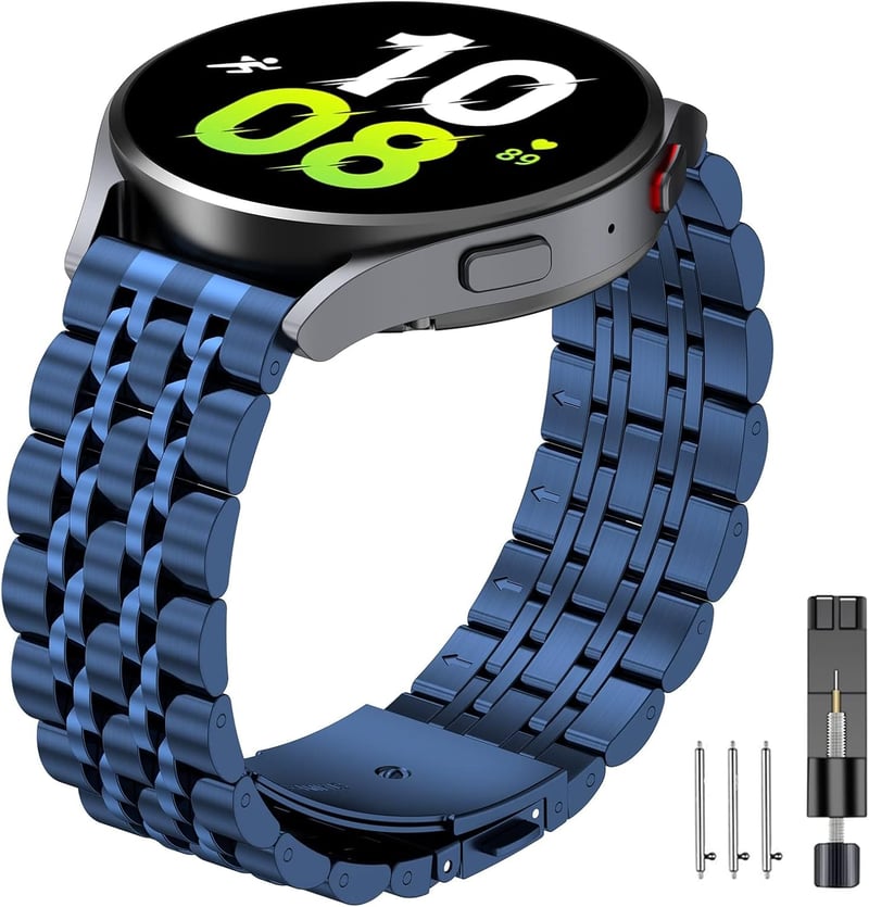  20mm Rozsdamentes Acél Fémszíj Garmin Venu2, Samsung Galaxy Watch 6/5/4, Amazfit GTS, Huawei GT3 Okosórákhoz - Elegáns Csereszíj
