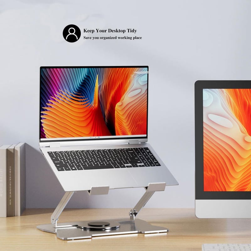 MacBook és laptop állvány 360°-ban forgatható, állítható magasságú, 17"-ig