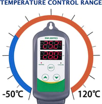 Inkbird ITC-308 Digitális Hőmérséklet Szabályozó Szenzorral, Fűtés-Hűtés Kapcsoló, 230V Termosztát, 2200W Teljesítmény, 2m IP68 Szonda 3