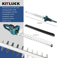 KITLUCK 550W Elektromos Sövényvágó, 510mm Vágáshossz, Védőtokkal 2
